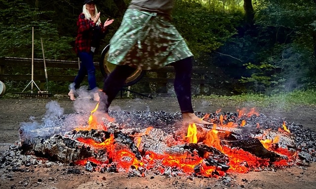 Fire walking to heal the witch wound